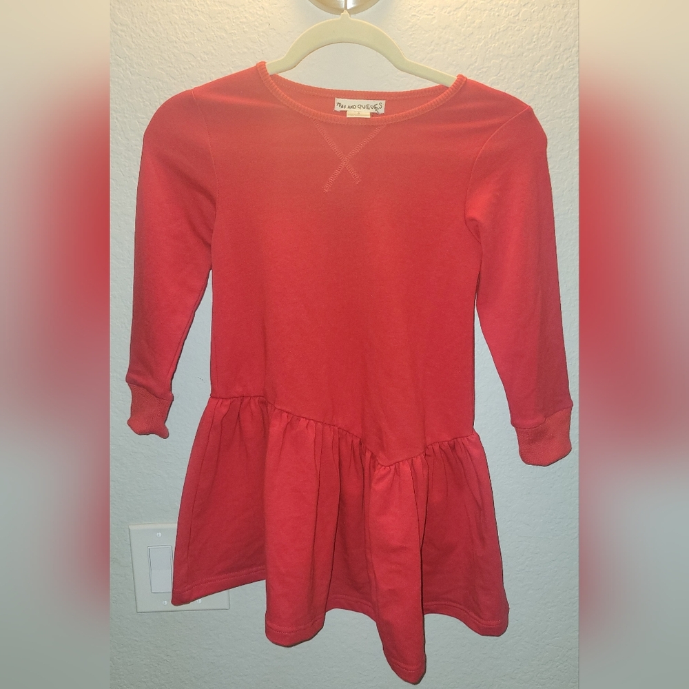 New With Tag Peas And‎ Queues Red Asymetrical Hem Dress Sz 6 Girls